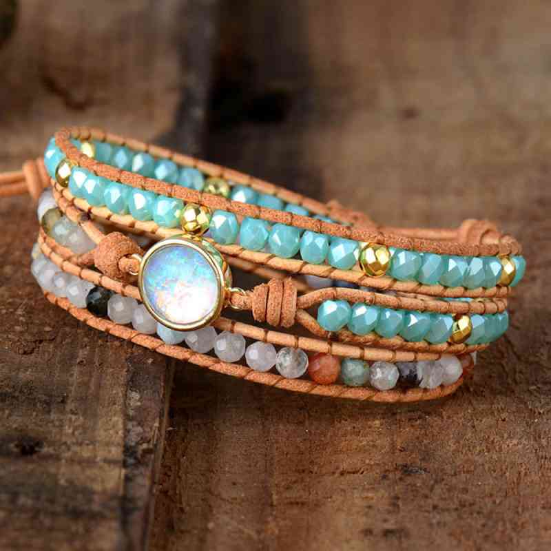 Braccialetto a perline stratificate Opal