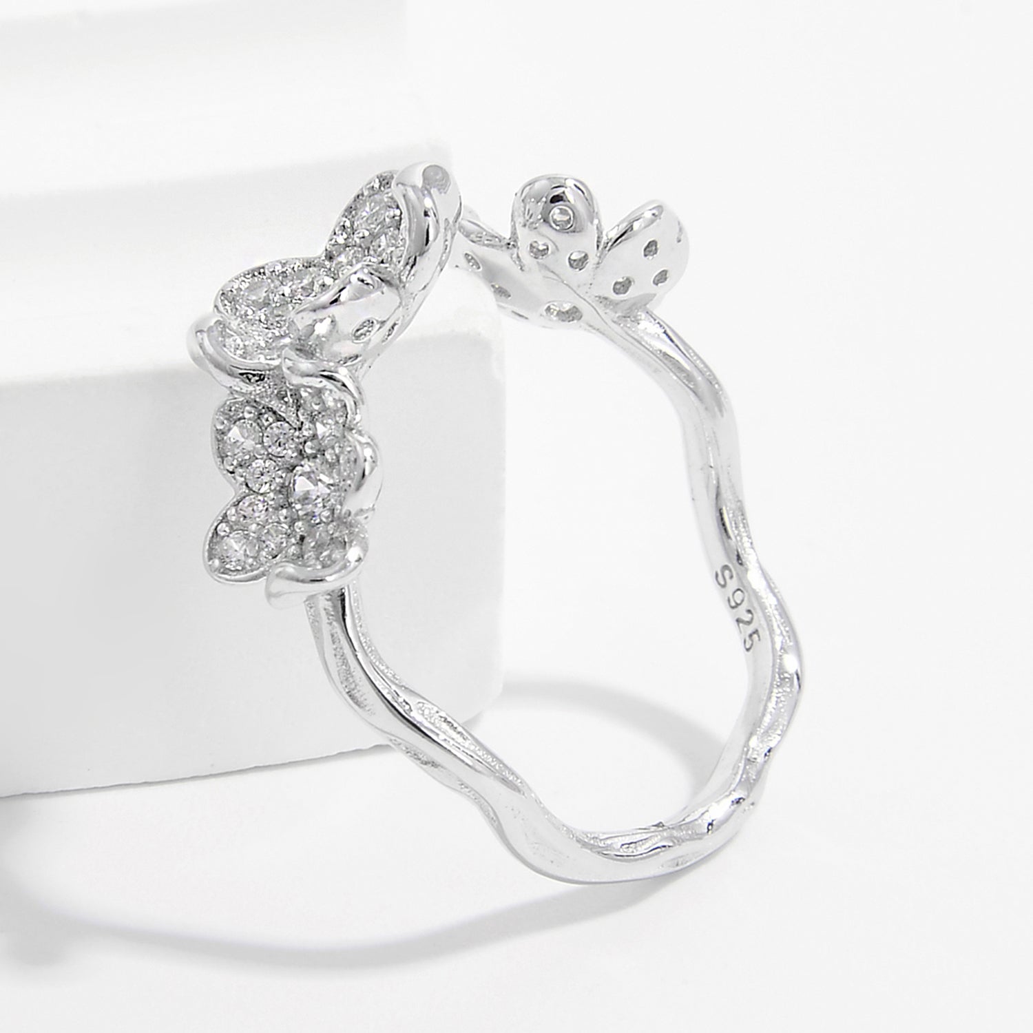 Zircon Åben Sølv Ring