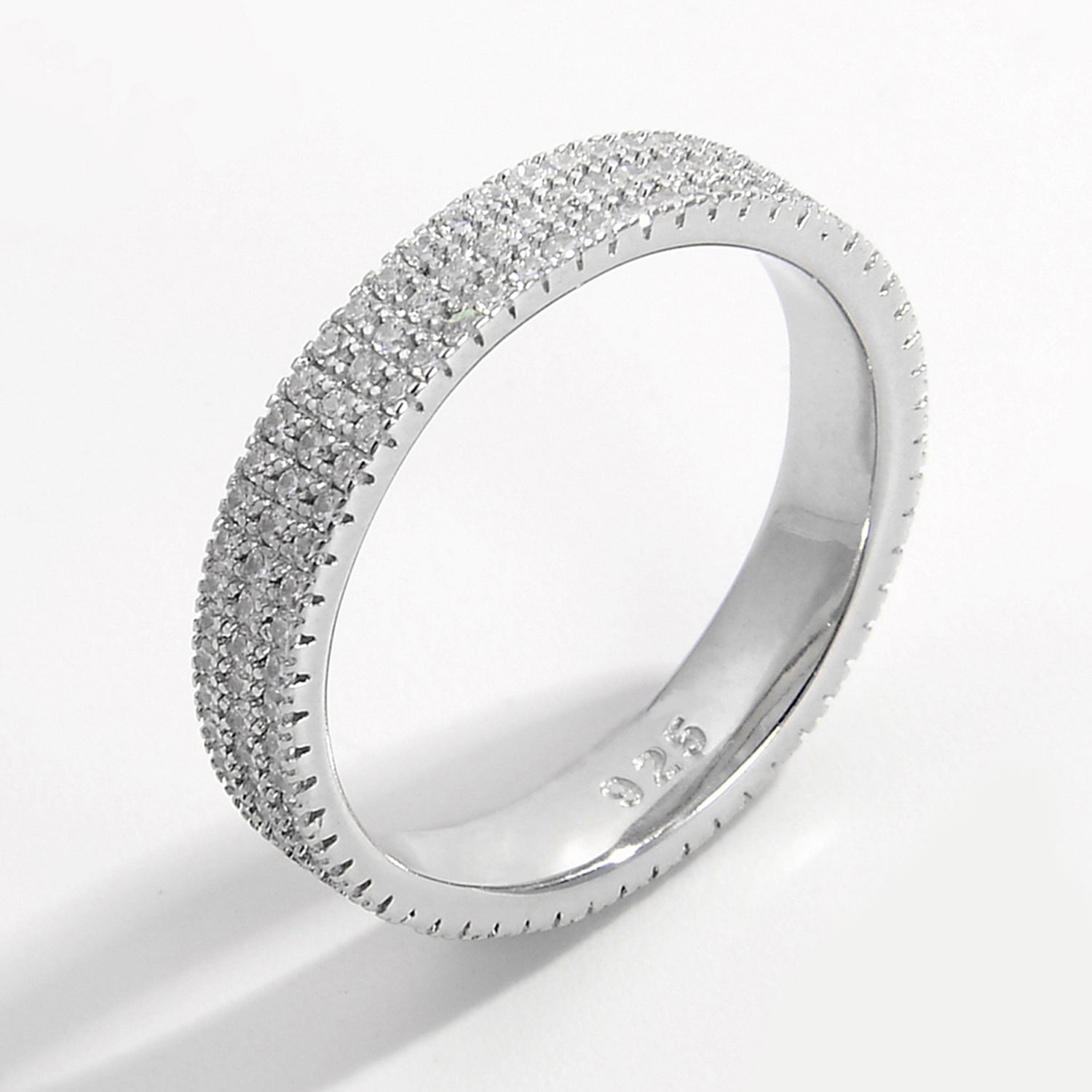 Zircon-Encrusted Silver Ring