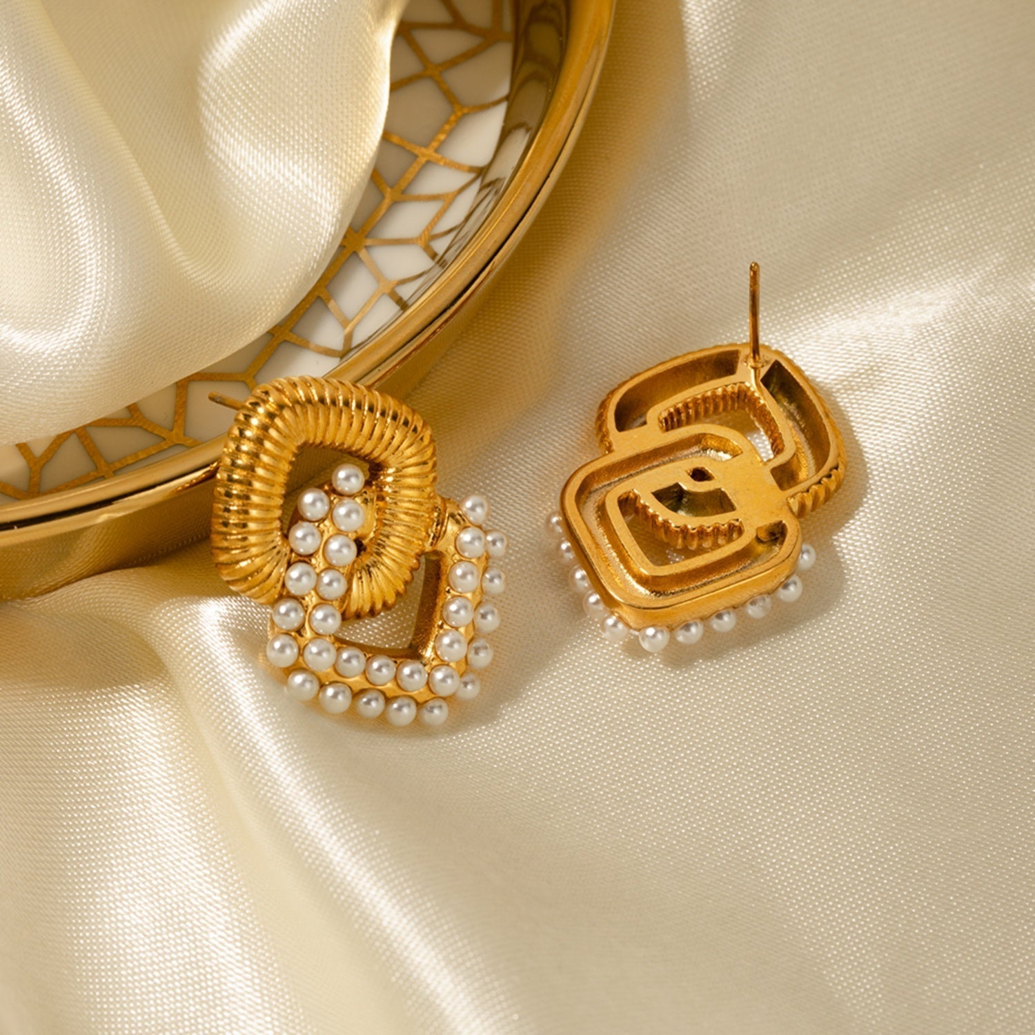 Gold-Plated Square Steel Studs