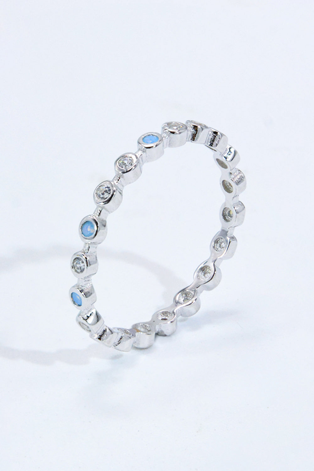 Moonstone & Zircon Silver Ring