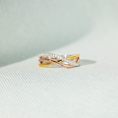 Crisscross Gold-Plated Ring