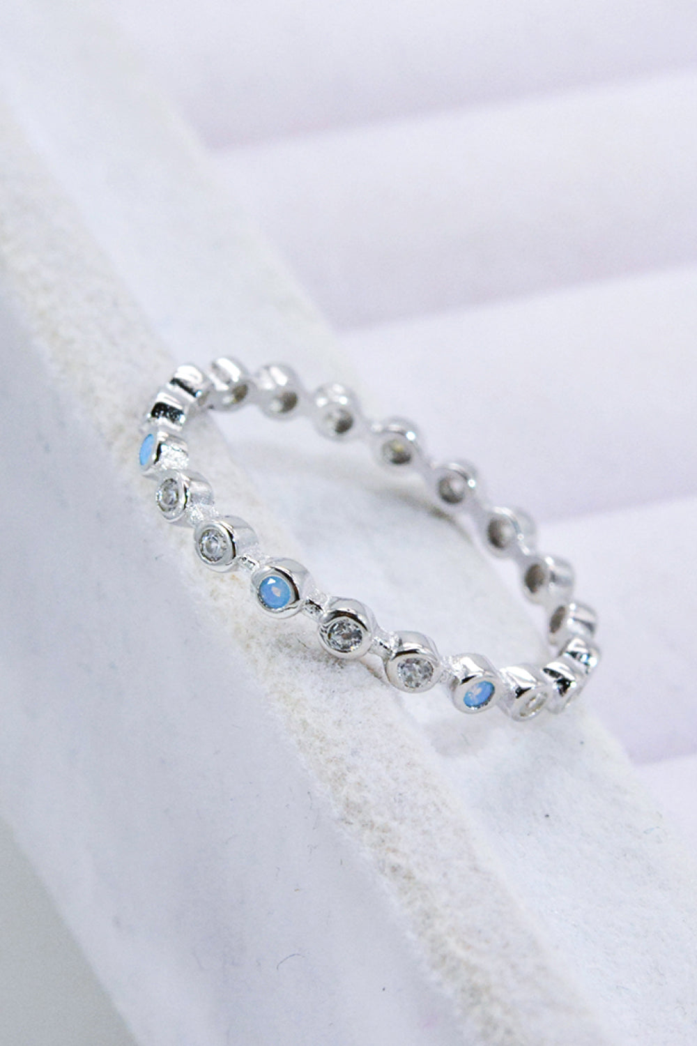 Moonstone & Zircon Silver Ring