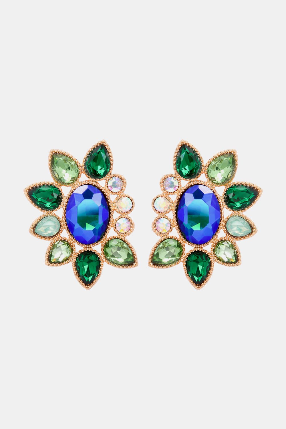 Angular Glass Stone Hoops