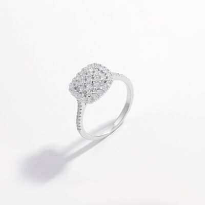 Square Zircon Silver Ring