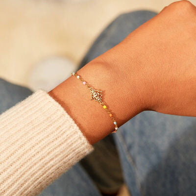 Braccialetto con perline Gold Lotus