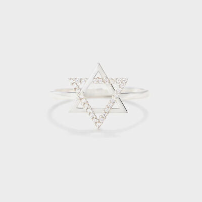 Hexagramm Zirkon Silberring
