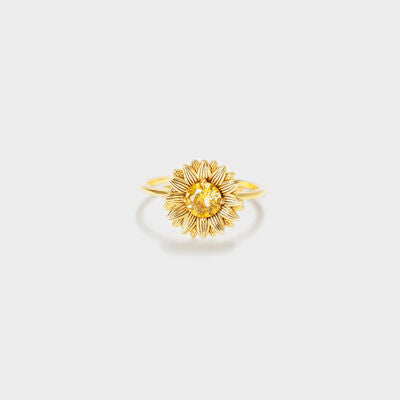 Sonnenblumen-Zirkon-Silberring