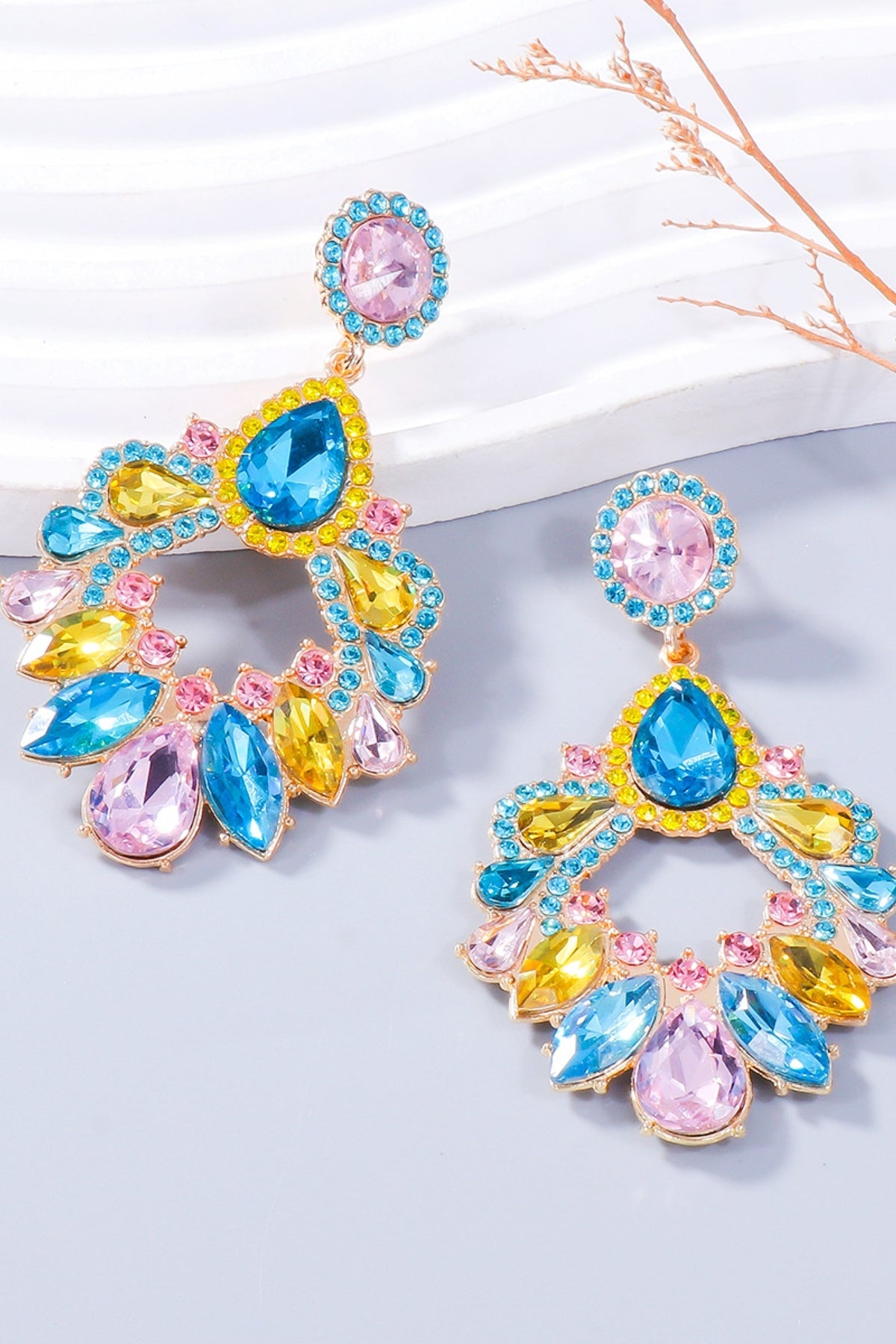Crystal Drop Alloy Earrings