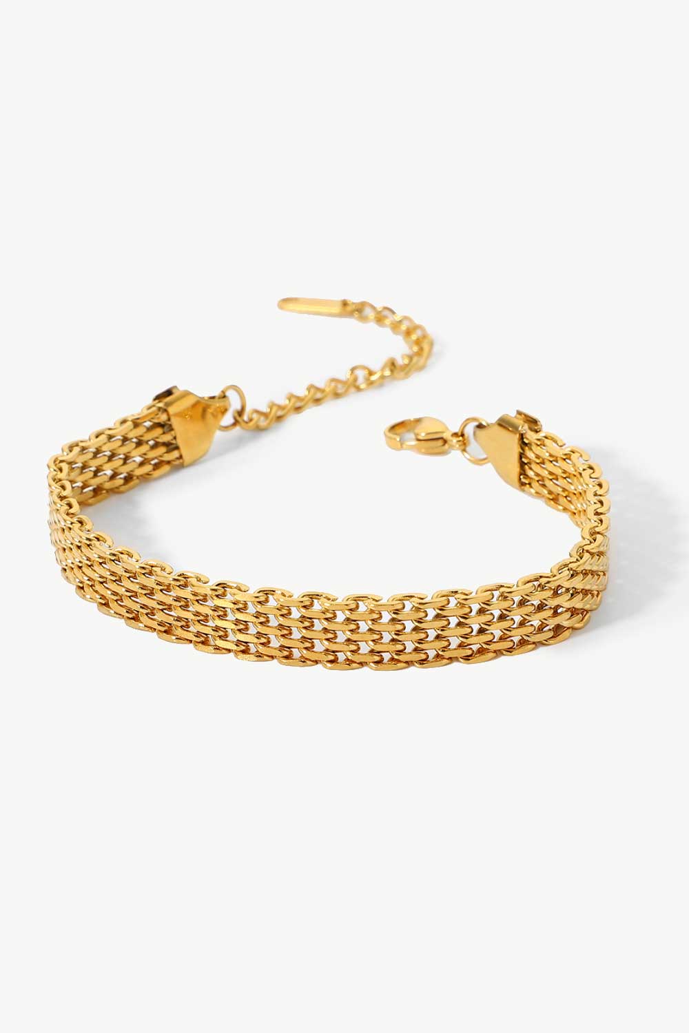 Guld Bred Link Armbånd