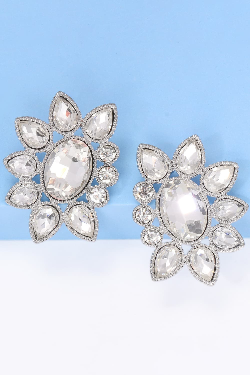 Angular Glass Stone Hoops