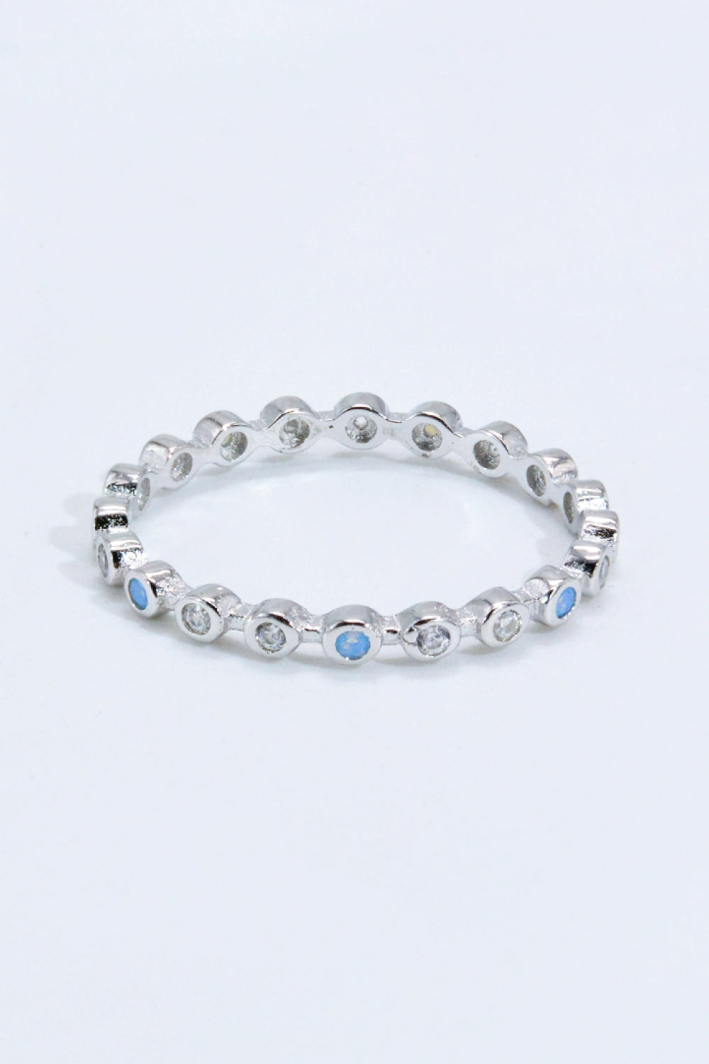 Moonstone & Zircon Silver Ring