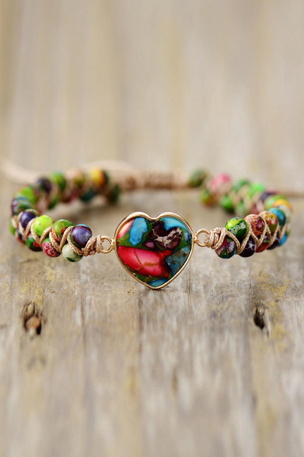 Heart Stone Beaded Ring