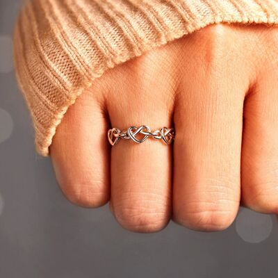Sammenflettede Hjerter Åben Ring