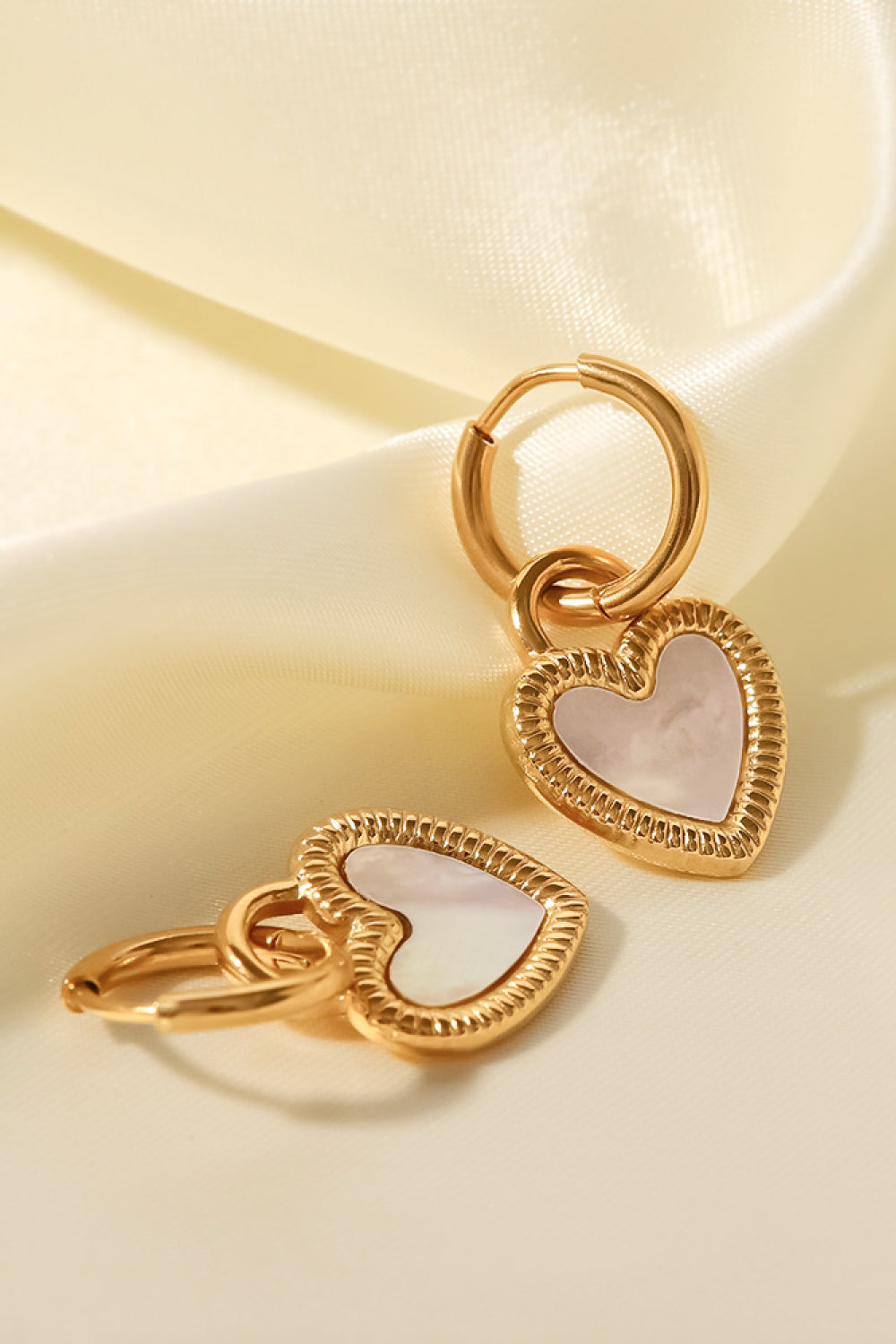 Shell Heart Drop Earrings