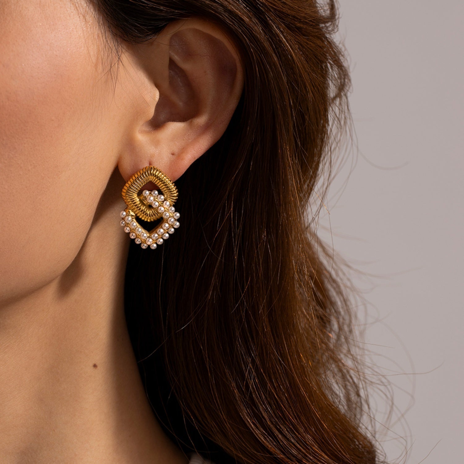 Gold-Plated Square Steel Studs