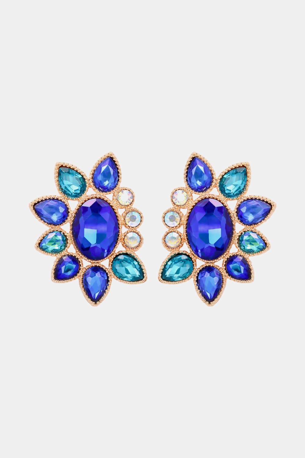 Angular Glass Stone Hoops