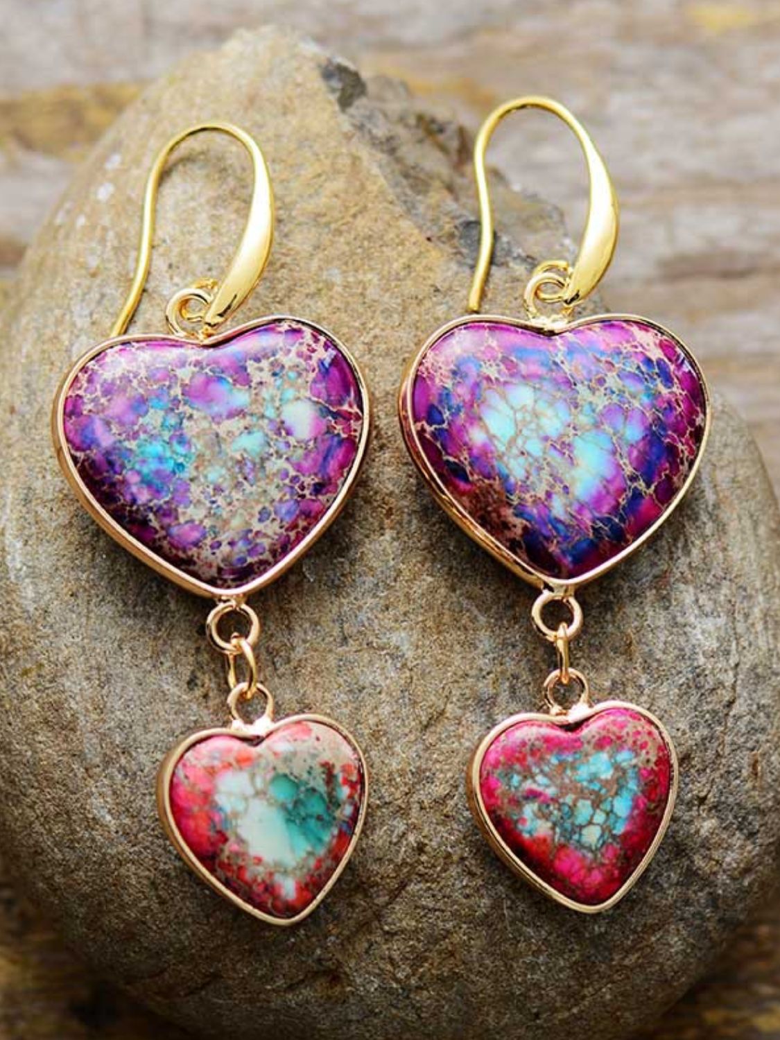 Imperial Jasper Heart Drops