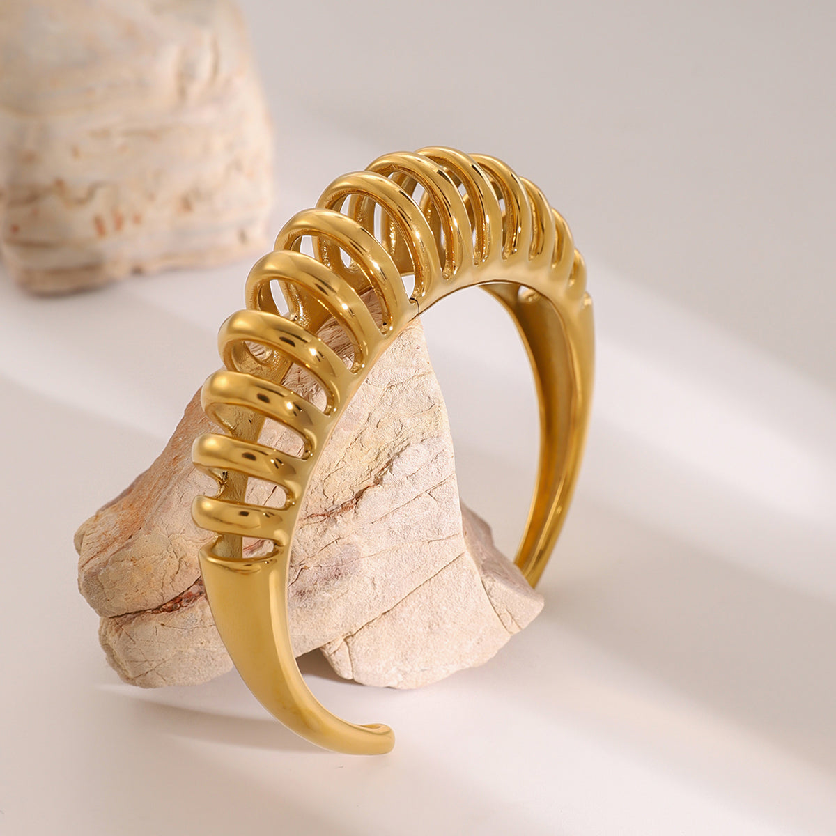 Guldbelagt Udsnit Stål Armring