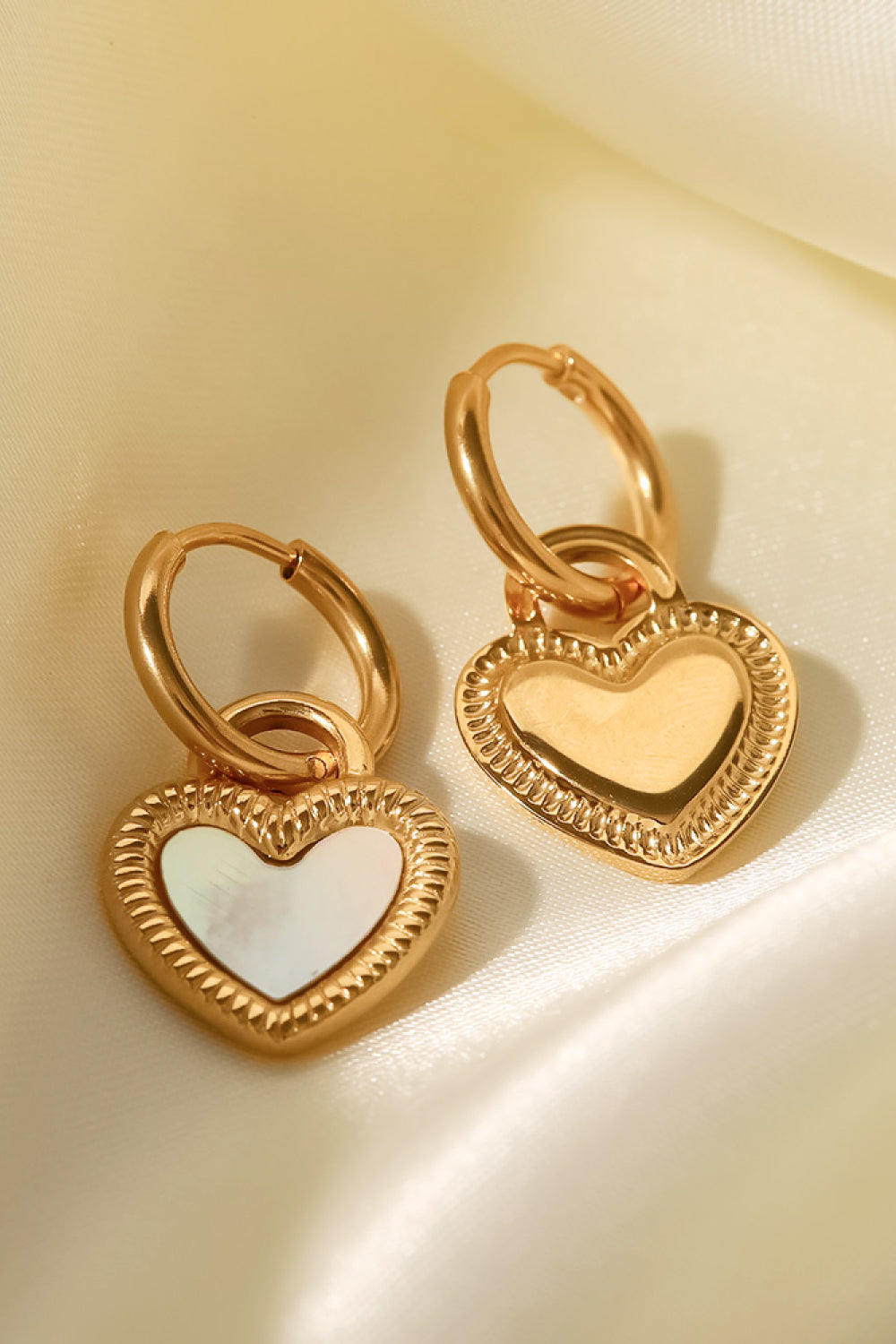 Shell Heart Drop Earrings