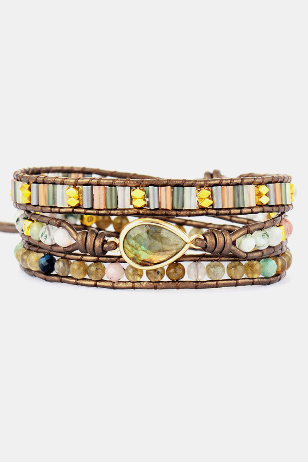 Pulsera de triple cuenta hecha a mano