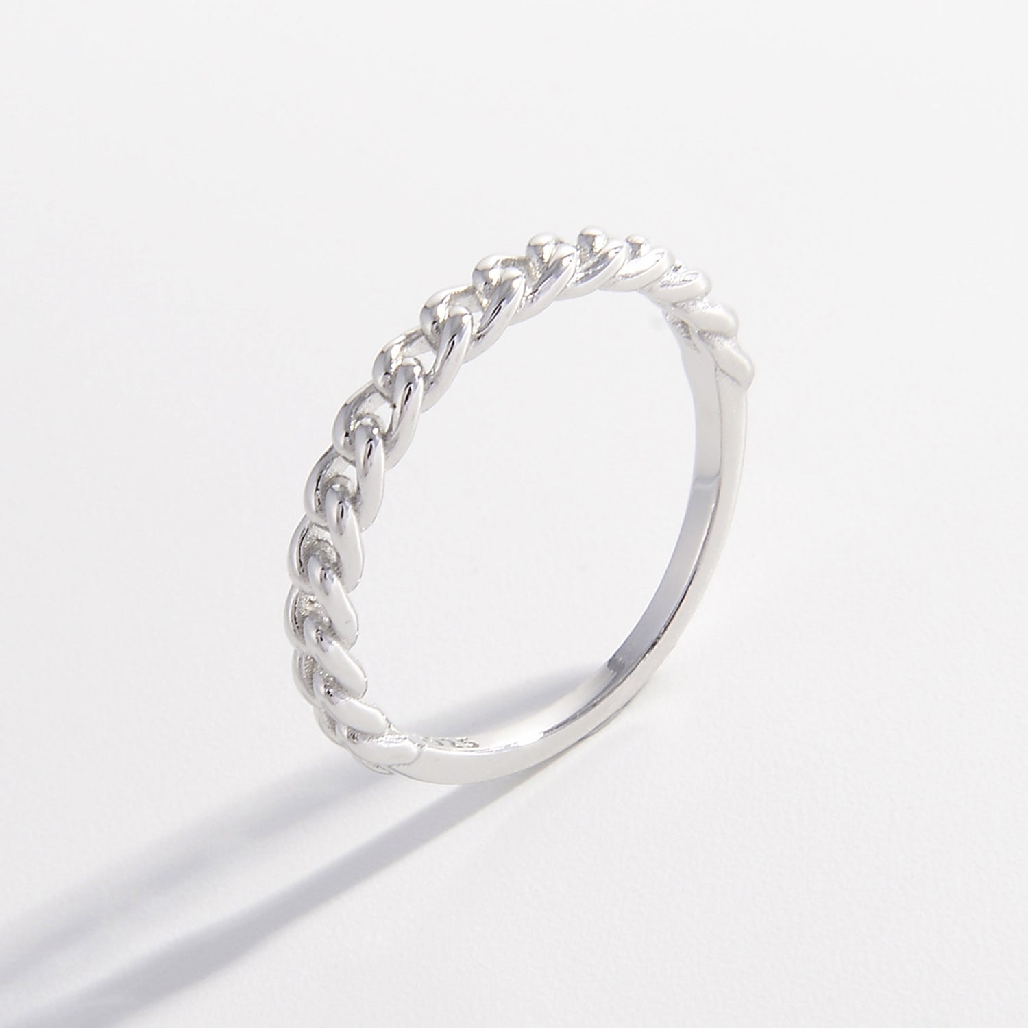 Anello a catena curb in argento