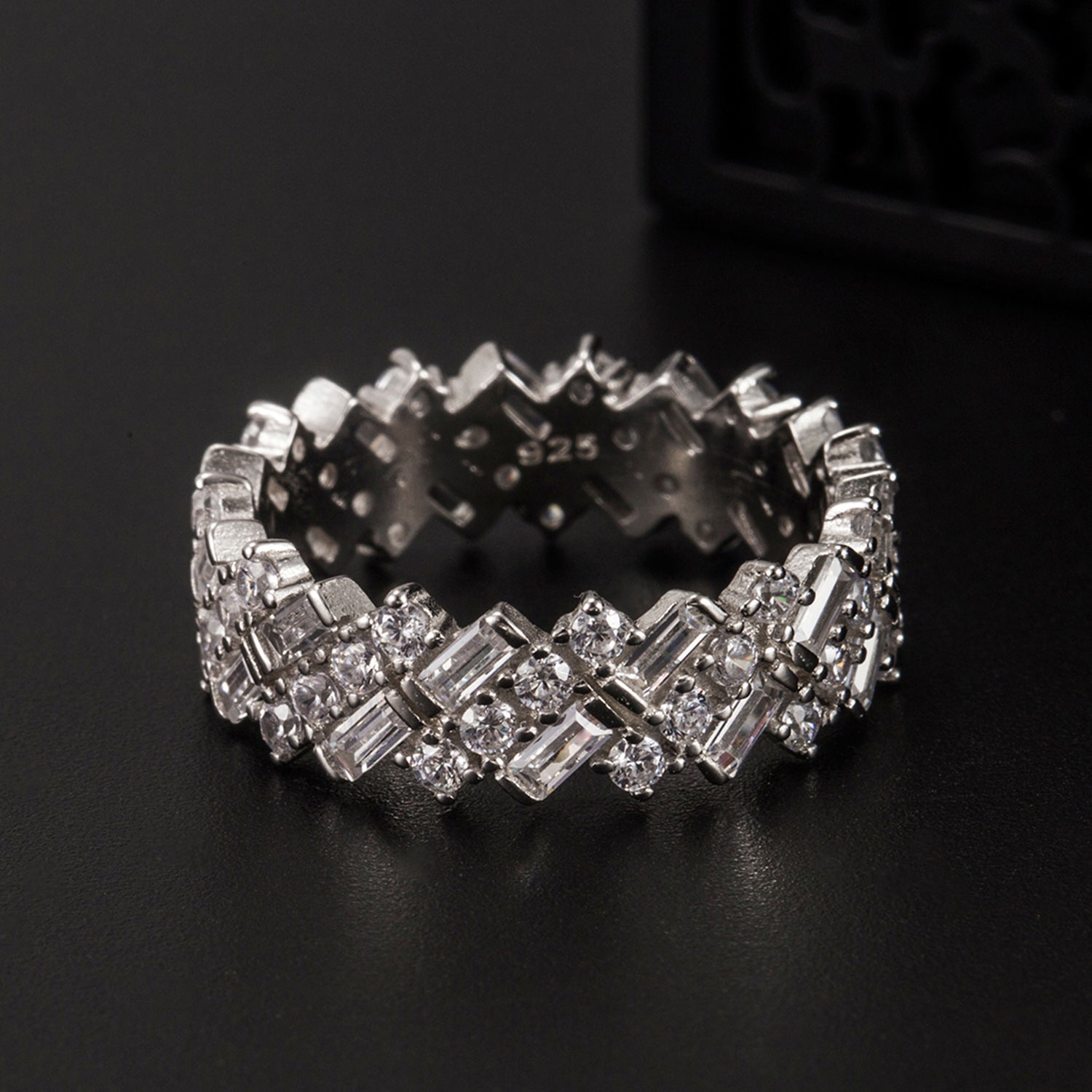Zircon-Adorned Silver Ring