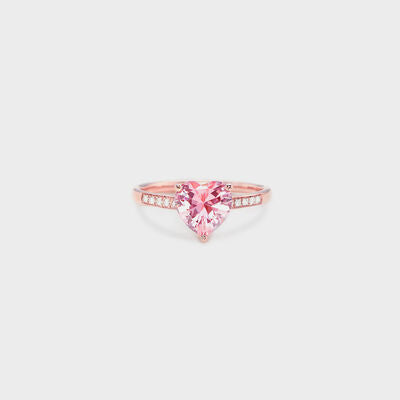 Heart-Shaped Zircon Silver Ring