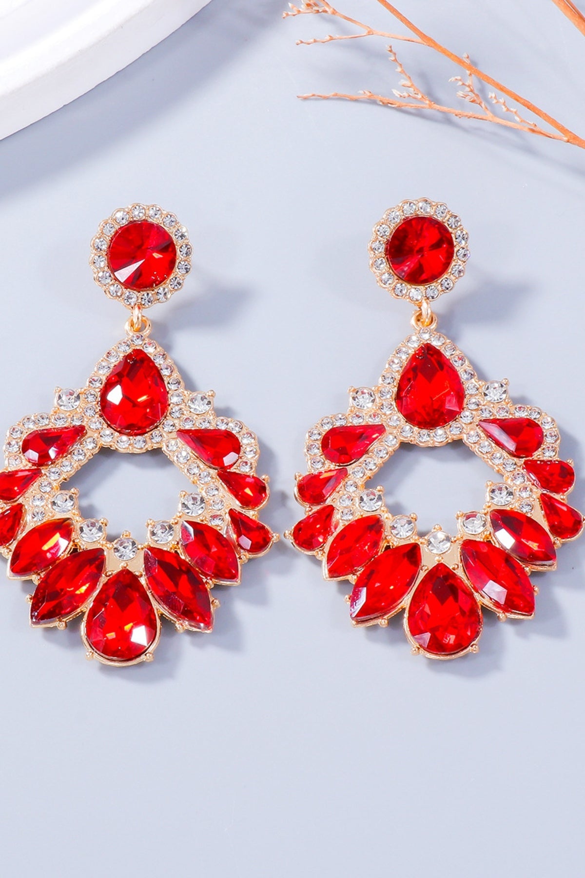 Crystal Drop Alloy Earrings