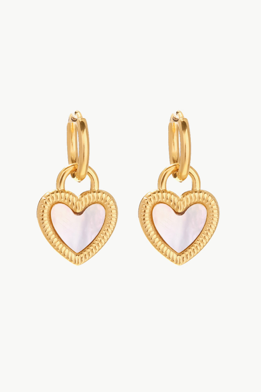 Shell Heart Drop Earrings