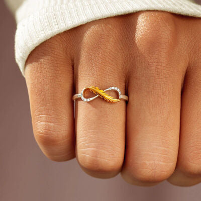 Feder Zirkon Silber Ring