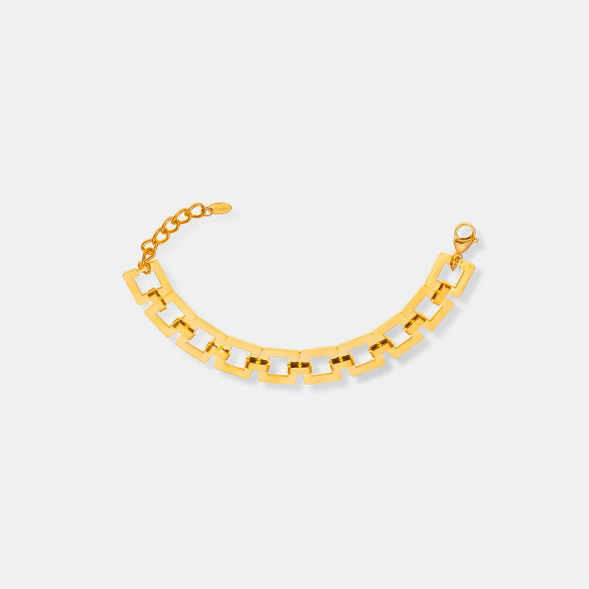 Holle vierkante schakel stalen armband