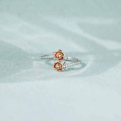 Anello a spirale con zircone rosa