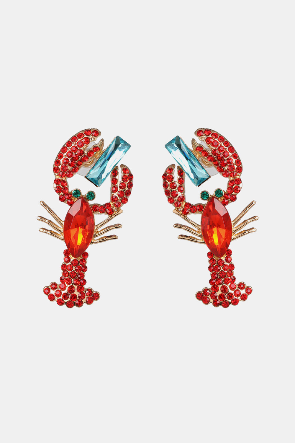 Lobster Glass Drop Earrings