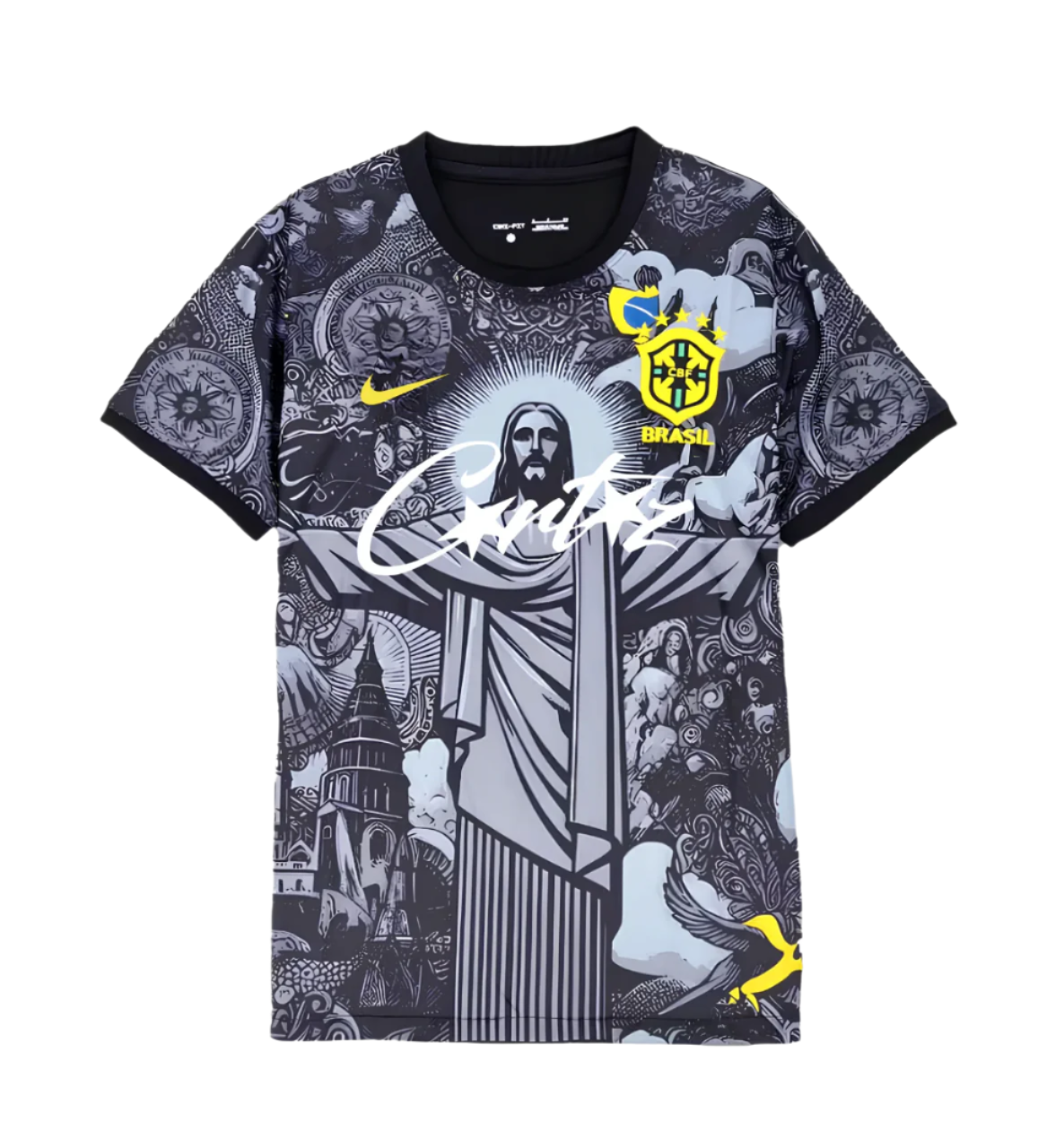 2024 Brazil Jesus Corteiz Shirt - Black Special Edition
