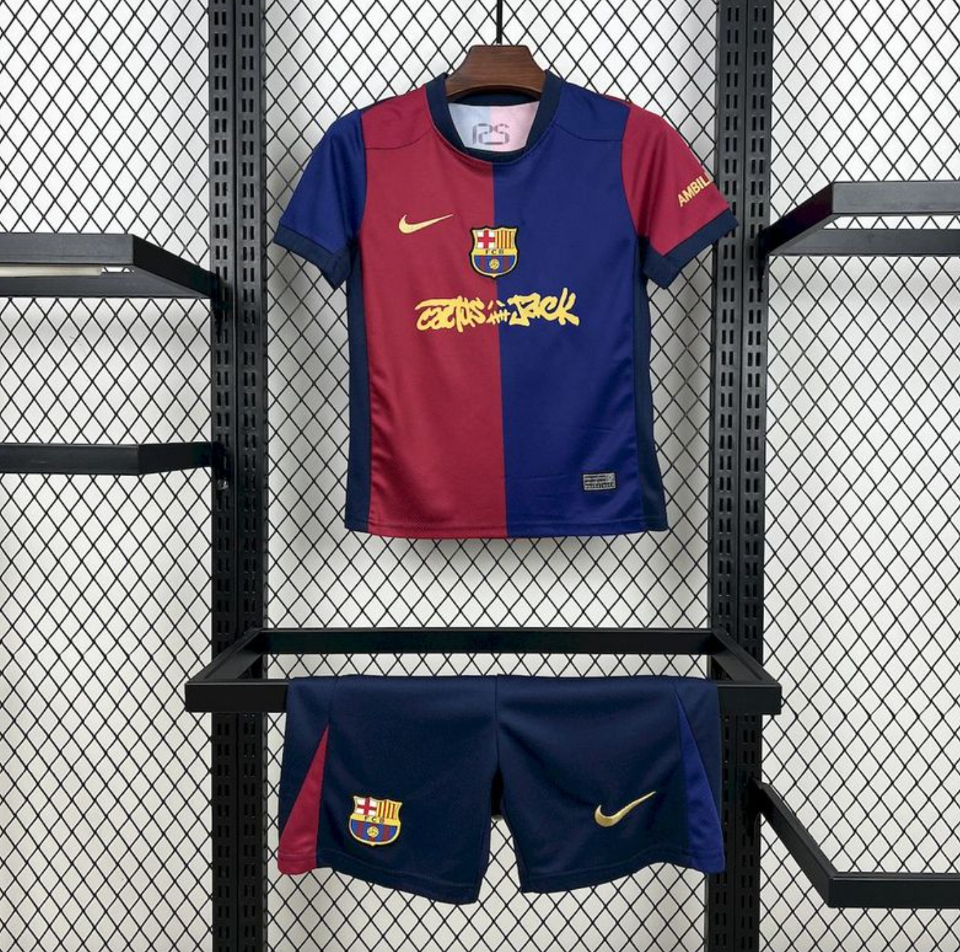 FC Barcelona × Travis Scott Børne Fodboldtrøje Til Udebaner