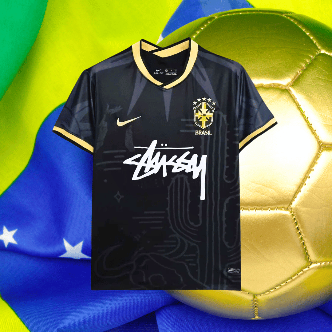 2024 Brasilien Stussy Skjorte - Sort Udgave