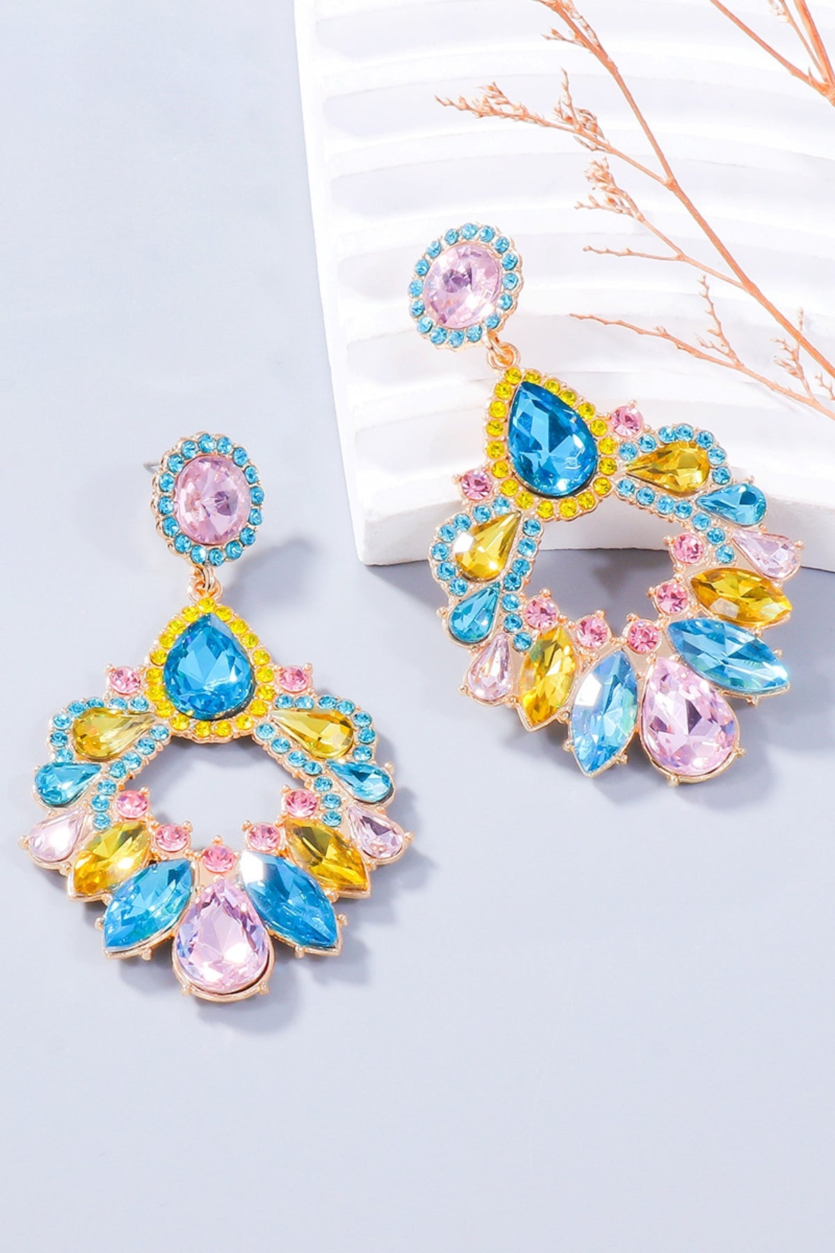 Crystal Drop Alloy Earrings