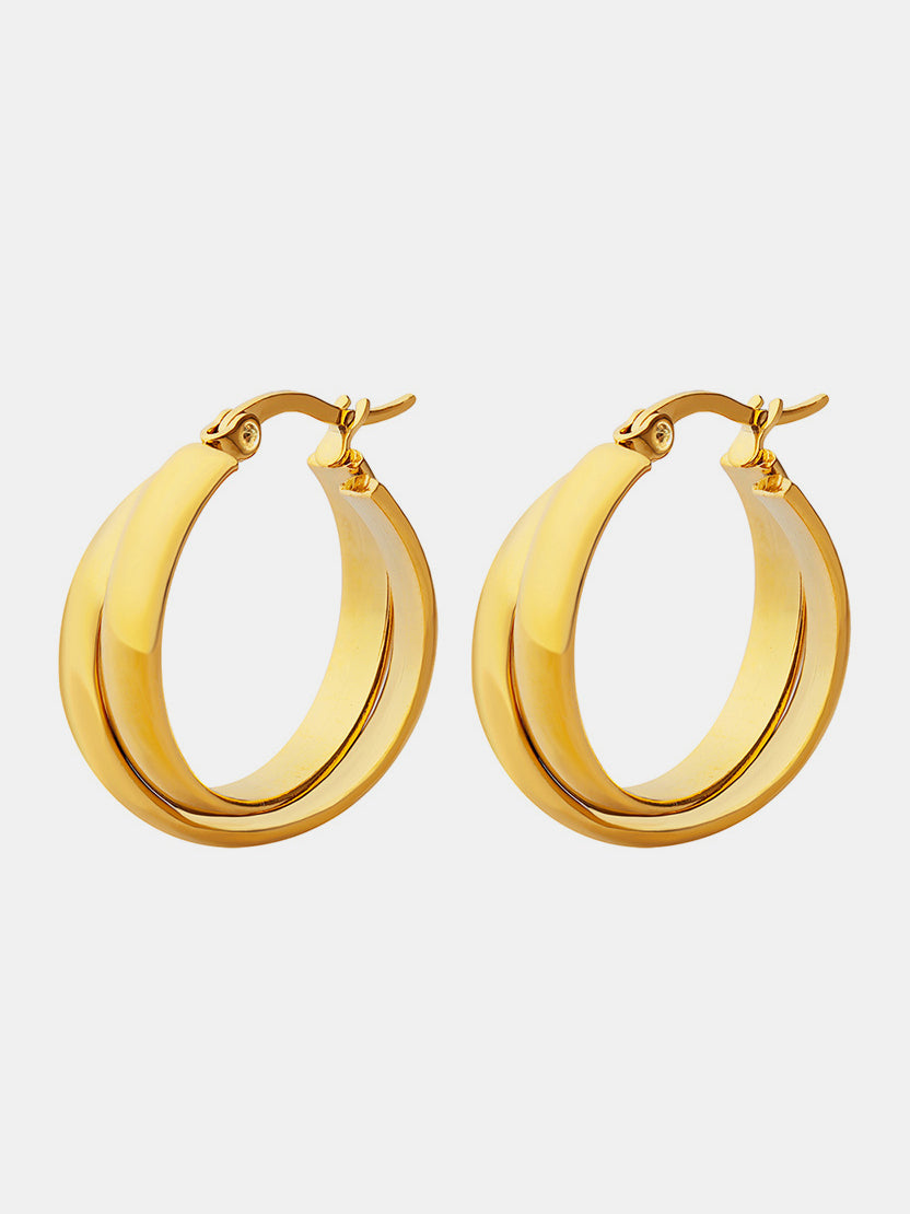 Guldbelagte Huggie Hoops
