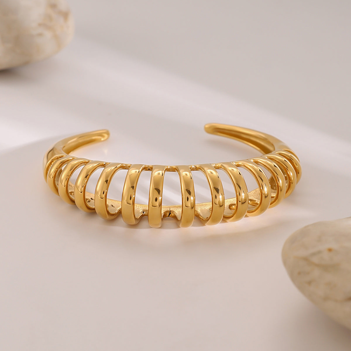 Guldbelagt Udsnit Stål Armring