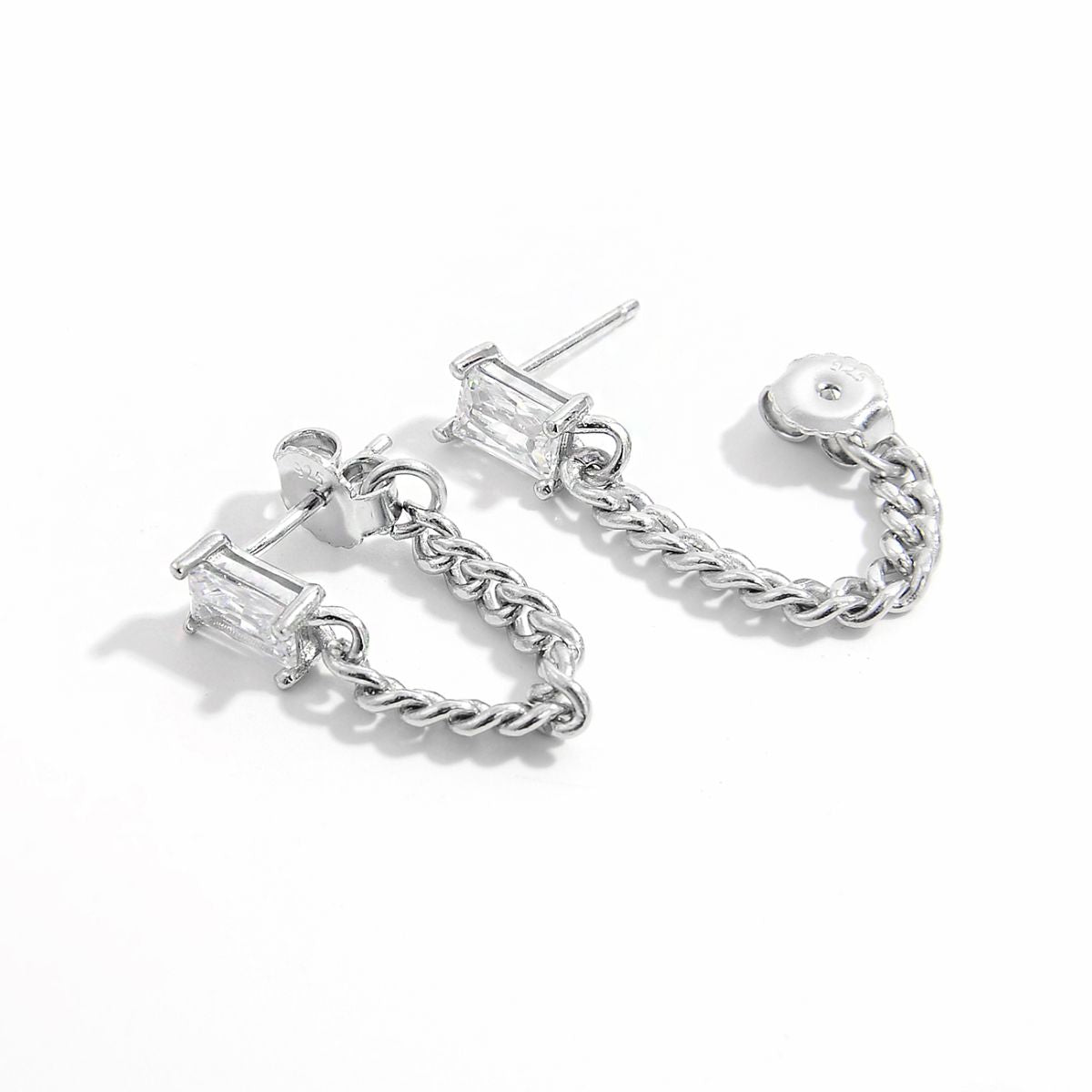 Zircon Sølv Link Øreringe