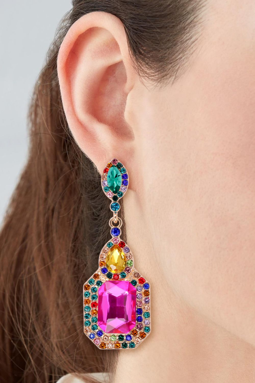 Krystallegering Dangle Hoops