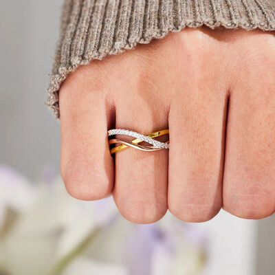 Crisscross Gold-Plated Ring