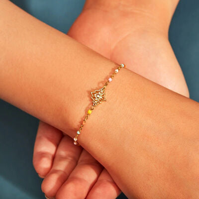 Braccialetto con perline Gold Lotus