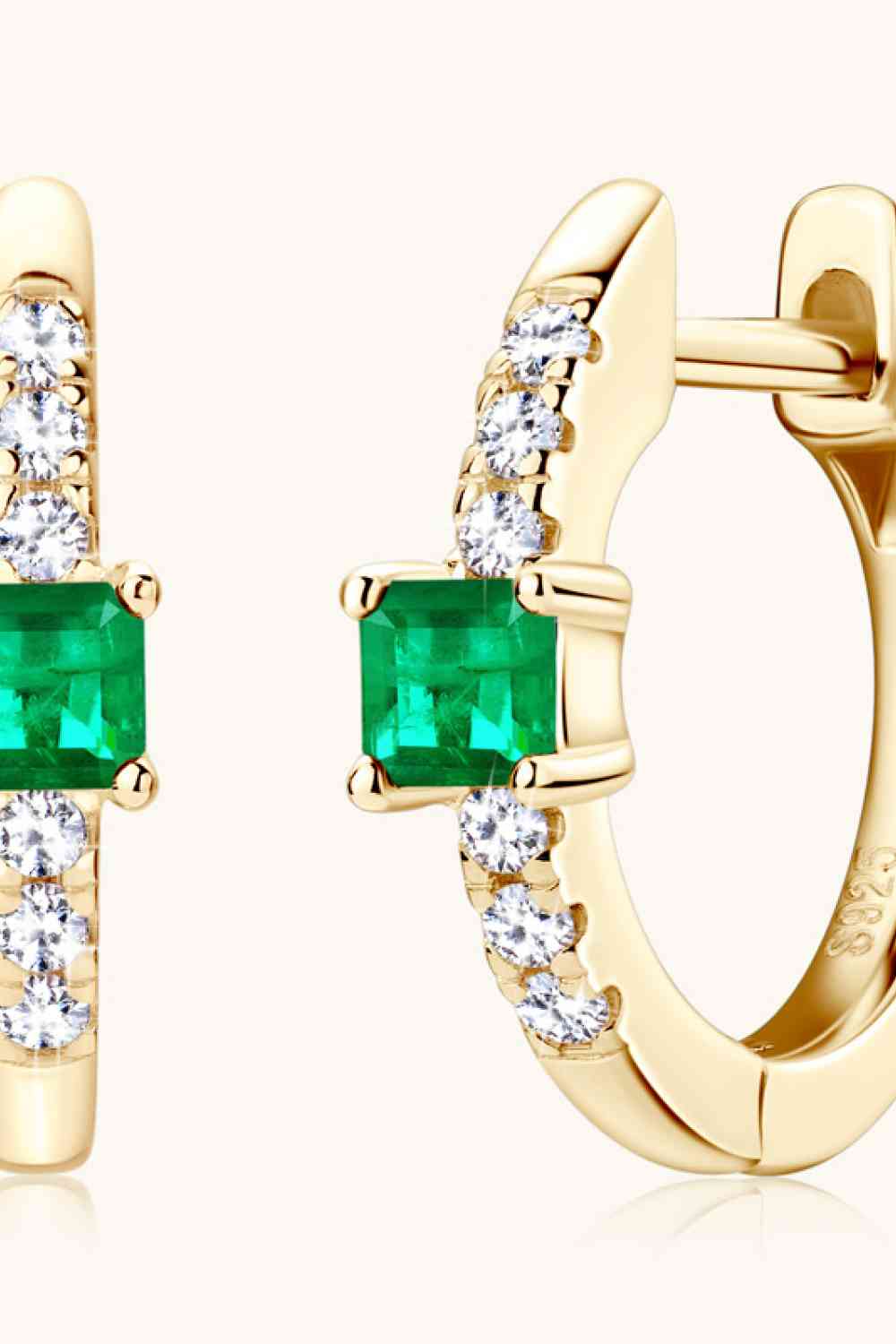 Lab Emerald Stud Earrings