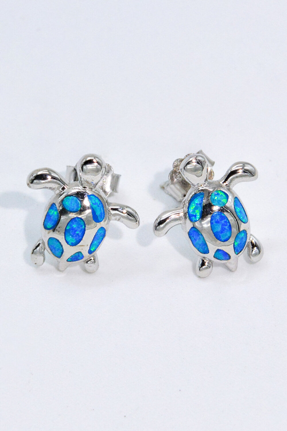 Platin Opal Skildpadde Studs