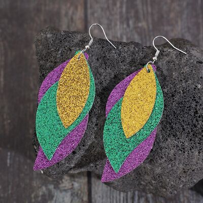 Leaf Pattern Leather Dangles