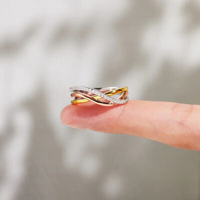 Crisscross Gold-Plated Ring