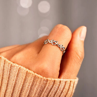 Intertwined Hearts Open Ring