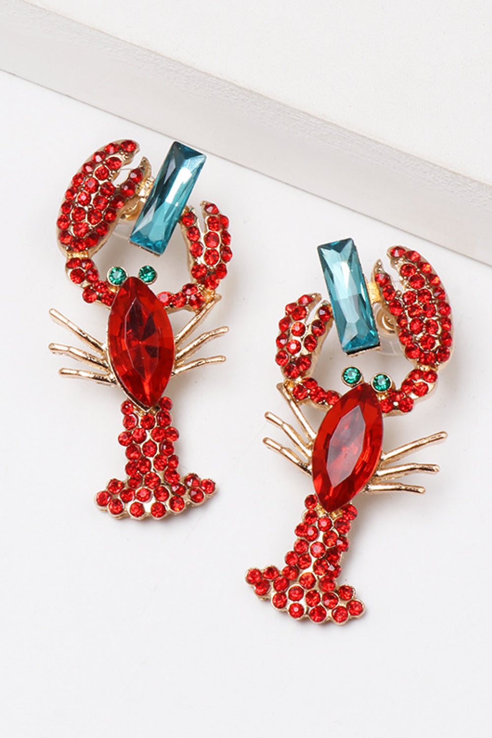Lobster Glass Drop Earrings